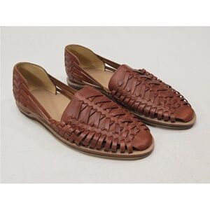 Nisolo Brown Woven Leather Huarache Sandals